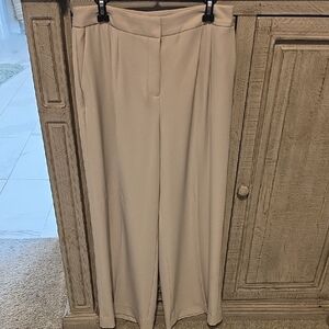 DKNY Cream Wide-Leg Trousers